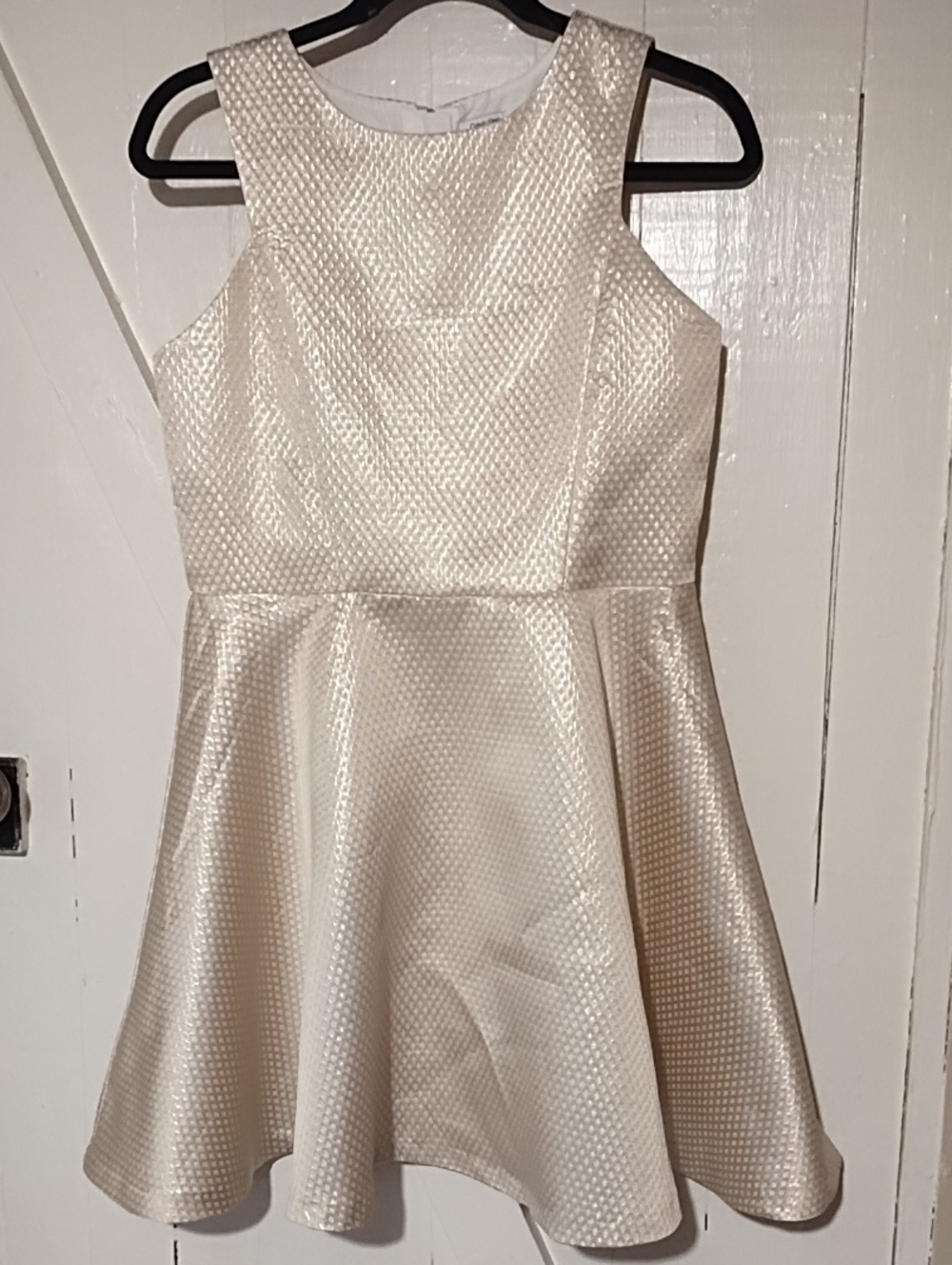 Calvin Klein Like New Size 16 Girls Ivory And Beige Fit-and-Flare Party Dress.